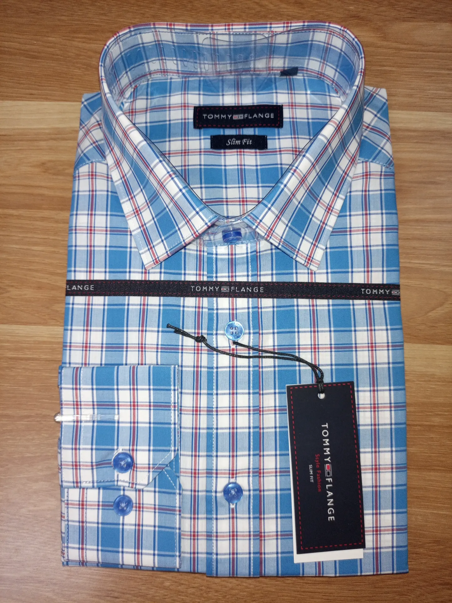 Chemise à carreaux bleu blanc