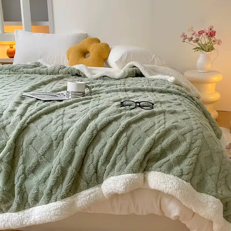 [AMICOUVER220] Couette double face vert et blanc