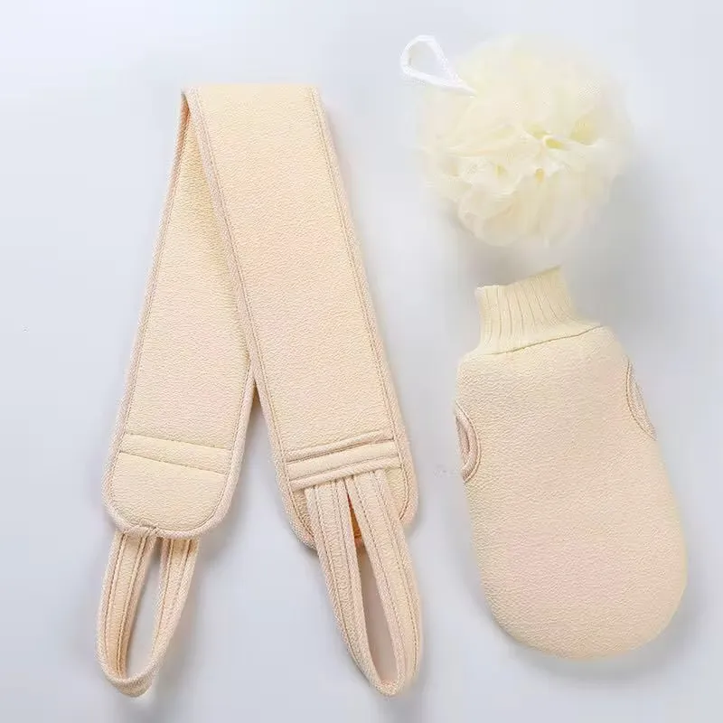 [LOT3EPBBEBEI] Lot de 3 éponges de bain beige