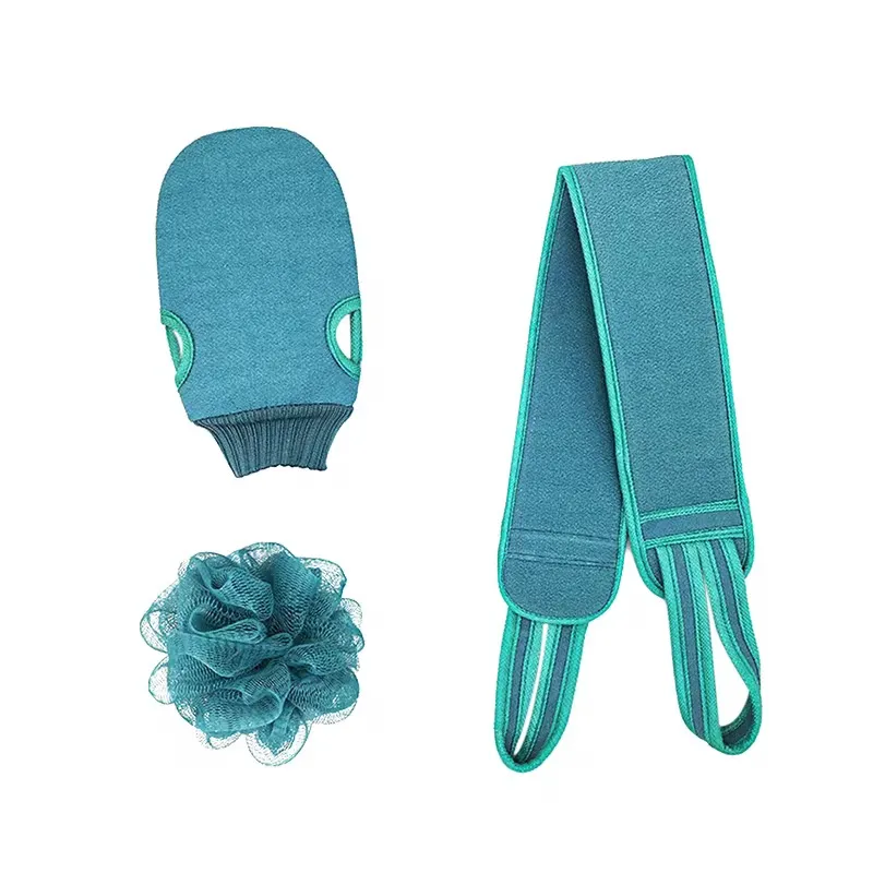 Lot de 3 éponges de bain verte