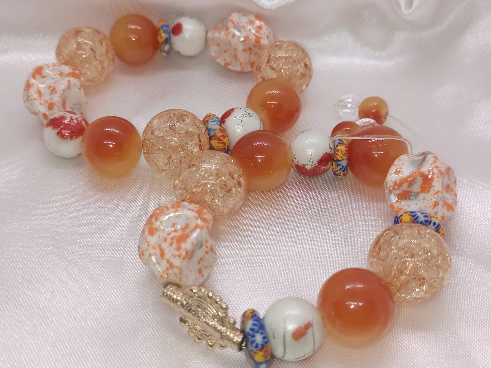 [BRAPERNADYAMOCRORABLA] Bracelet de perles orange