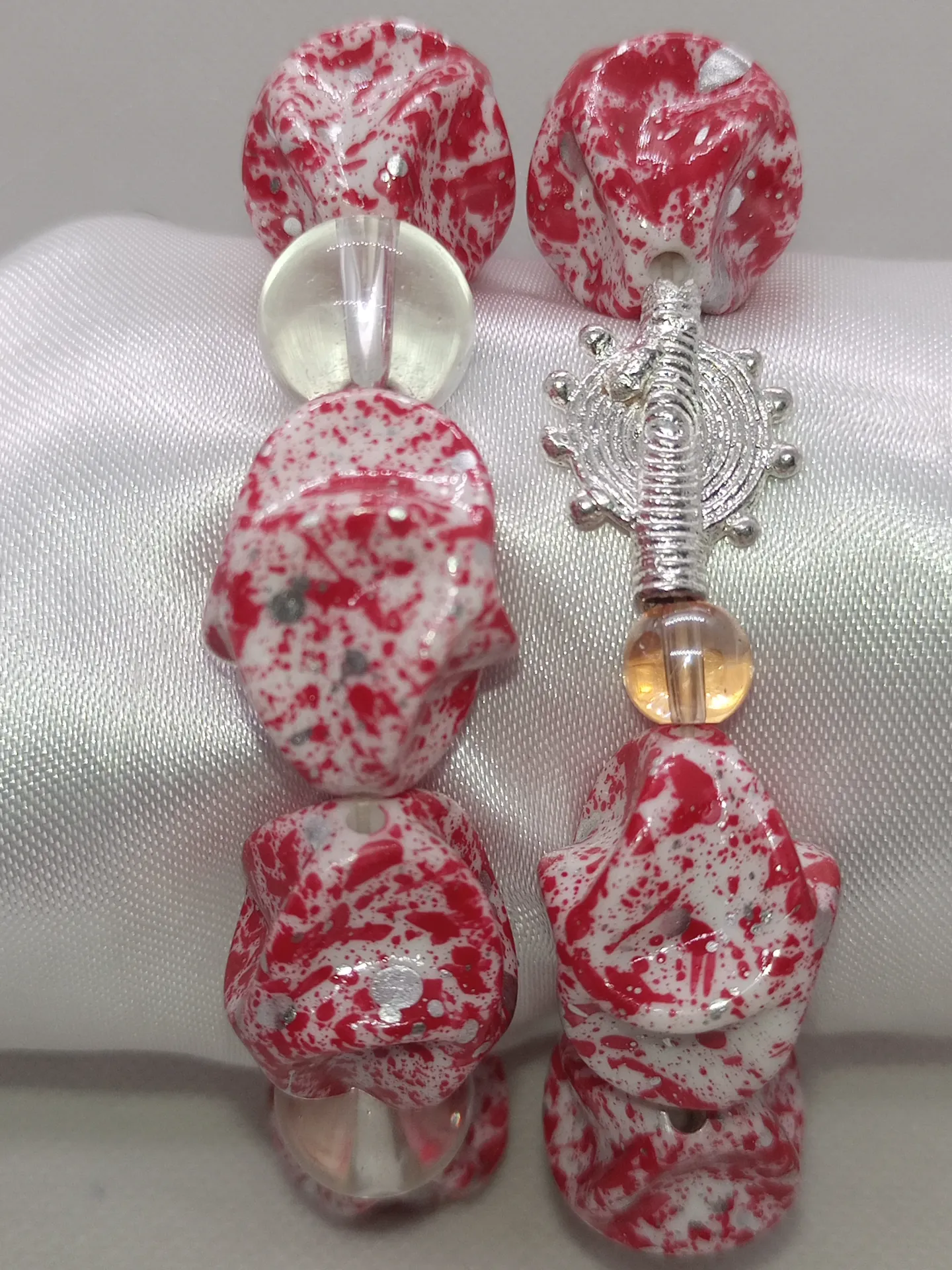 Bracelet de Perles rouge/blanc