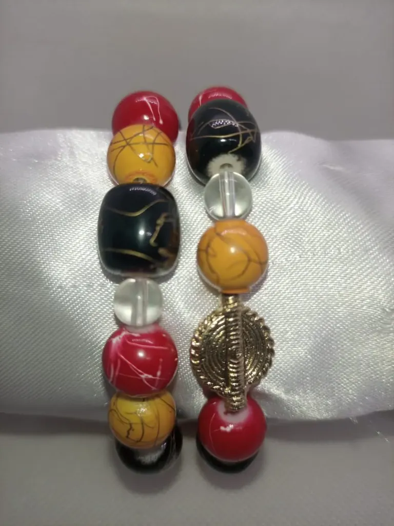 Bracelet de Perle noir/jaune