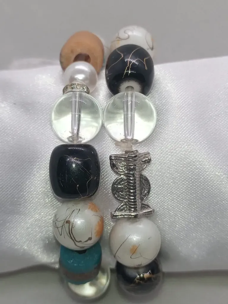 Bracelet de Perle vert/blanc