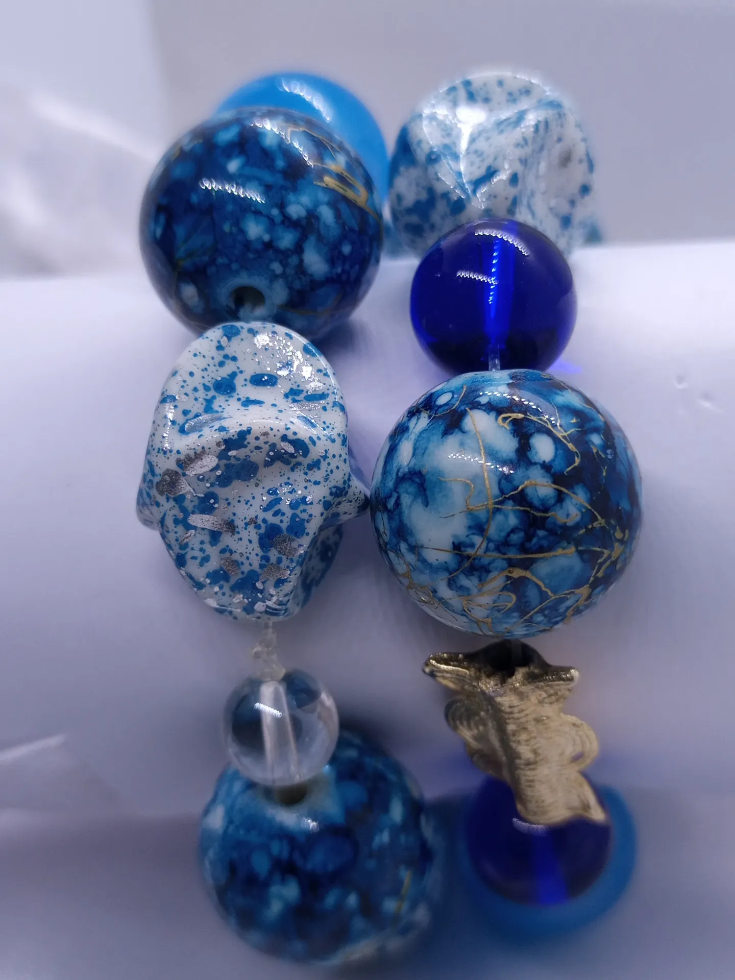 Bracelets de perles bleu