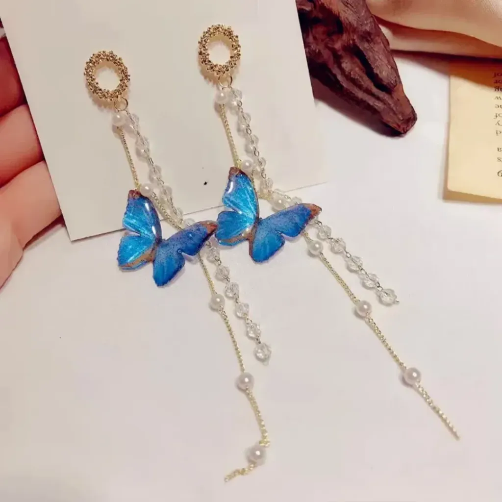 Boucle d'oreilles Blue Butterfly